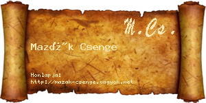 Mazák Csenge névjegykártya